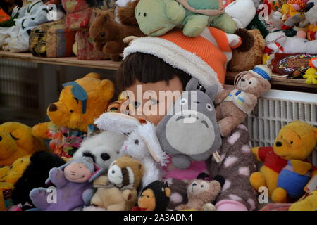 The appreciation ceremony for old dolls is held once a year in October at Meiji Jingu (Shinto Shrine) in Tokyo, Japan. Stock Photo