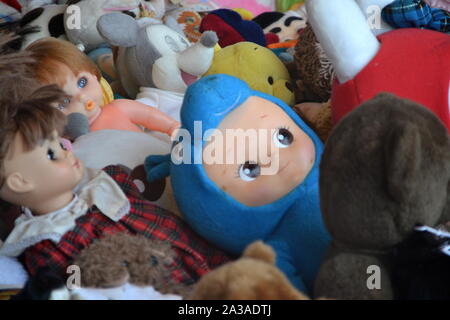 The appreciation ceremony for old dolls is held once a year in October at Meiji Jingu (Shinto Shrine) in Tokyo, Japan. Stock Photo