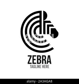 Example of modern logo zebra head Stock Vector