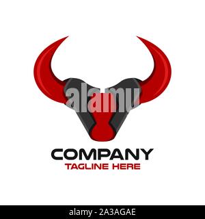 Modern bull head logo. Vector illustration. Stock Vector