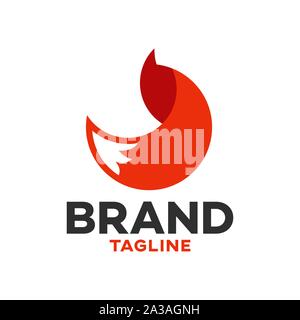 Modern logo fox in a circle Stock Vector