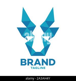 Modern logo geometric media goat Stock Vector