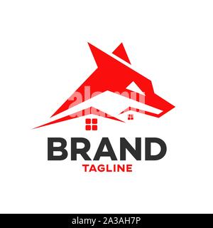 Modern Fox and Real Estate logo Stock Vector
