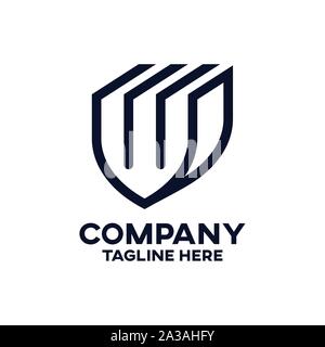 Modern shield and logo data Stock Vector
