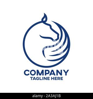 Modern horse pegasus logo Stock Vector