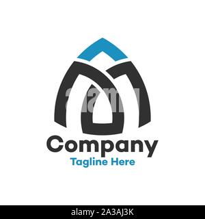 Modern letters MA and AM logo Stock Vector