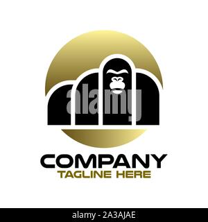 Moder gorilla logo. Vector illustration. Stock Vector