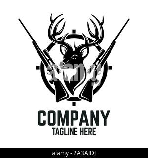 Hunting deer logo Stock Vector