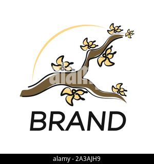 Modern nature and tree branch logo Stock Vector