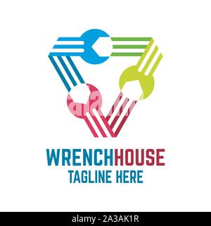 Wrench house logo Stock Vector