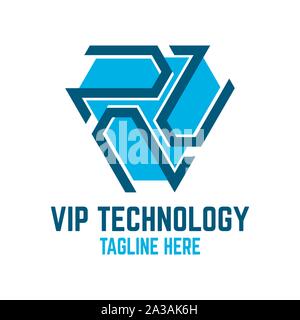 VIP technology logo Stock Vector