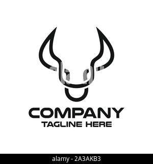 Modern head bull logo. Vector illustration. Stock Vector