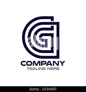 Modern letters GD and DG logo Stock Vector
