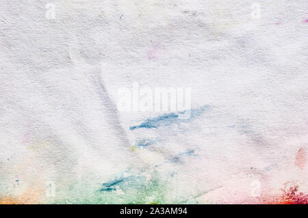 Watercolor paper background stained with paint for art work. Texture Close up. Stock Photo