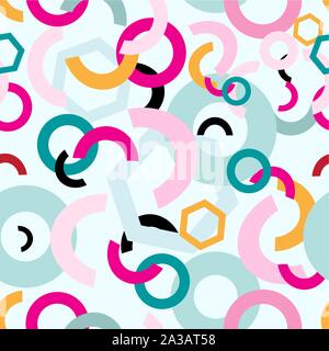 Abstract bright multi-colored vector pattern with different geometric elements. Template design for Wallpaper Ilim fabric web page. Stock Vector