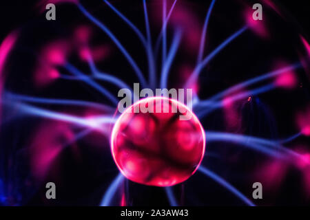Electricity fire-ball. Abstract photo of electric waves. Static electricity - Stock Image