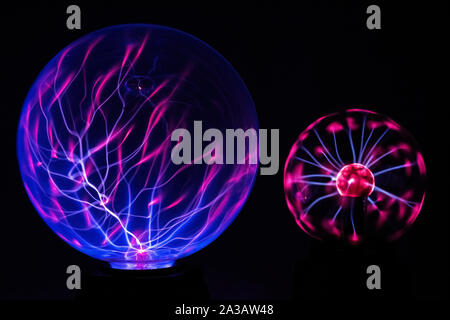 Electricity fire-ball. Abstract photo of electric waves. Static electricity - Stock Image