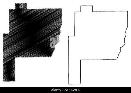 Perry County, Alabama (Counties in Alabama, United States of America,USA, U.S., US) map vector illustration, scribble sketch Perry map Stock Vector