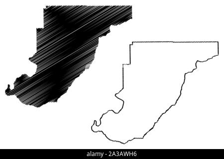 Monroe County, Alabama (Counties in Alabama, United States of America,USA, U.S., US) map vector illustration, scribble sketch Monroe map Stock Vector