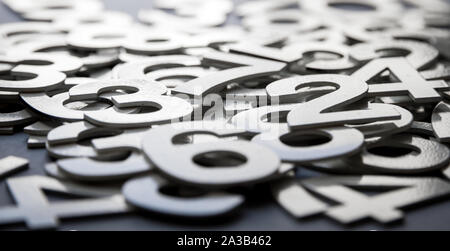 Mathematics background made with solid numbers - Closeup view Stock Photo