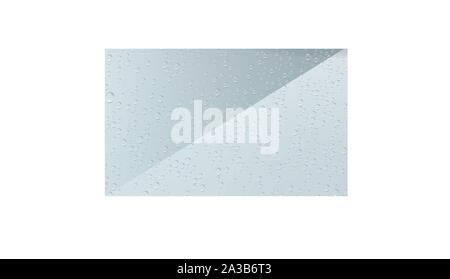 Raindrops on transparent background. Water drops on the window.  Stock Vector