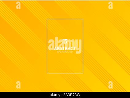 Abstract yellow striped diagonal lines gradient background and texture with white rectangle frame. Vector illustration Stock Vector