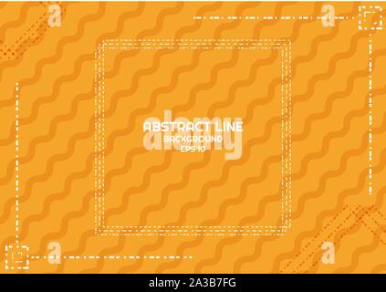 Abstract yellow background dashed line design modern frame style. vector illustration Stock Vector