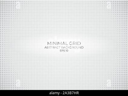 Minimal grid abstract background modern line style with halfetone radial design. vector illustration Stock Vector