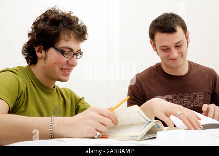 teenagers studying Stock Photo