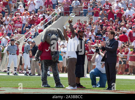 Since the 1930s, Big Al, the Alabama Crimson Tide Football team mascot has been there to cheer the team on to victory. University of Alabama, Tuscaloosa, Alabama Stock Photo