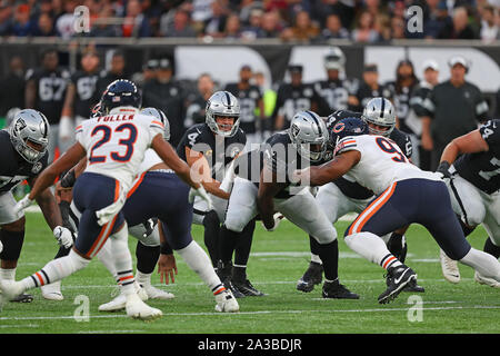 LONDON, ENGLAND - OCTOBER 06 2019:  during the NFL game between Chicago Bears and Oakland Raiders at Tottenham Stadium in London, United Kingdom. Stock Photo