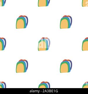 Abstract seamless pattern with yellow green backpack for cover design. Modern repeat background. Vector modern creative illustration. Backdrop decoration. Stock Vector