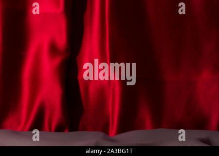 Red curtains and scene with copy space Stock Photo