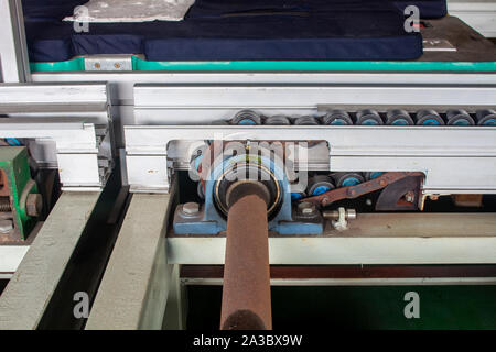 Conveyor chain drive shaft production line of the factory Stock Photo