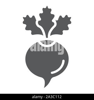 Beetroot glyph icon, beet and vegetable, vitamin sign, vector graphics, a solid pattern on a white backgrond. Stock Vector