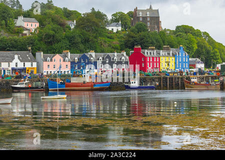 Tobermory, Isle of Mull, Scotland.  The colourful houses and shops overlooking the harbour.  Famous for the children's TV programme 'Ballamory'
