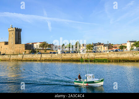 France, Vendee, Les Sables d'Olonne, channel and La Chaume district with the Arundel tower // France, Vendée (85), Les Sables-d'Olonne, chenal et quar Stock Photo