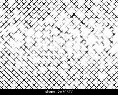 Abstract geometric pattern with diagonal overlapping stripes and crossing lines in black and white. Pop art geometric background. Simple monochrome texture. Stock Vector
