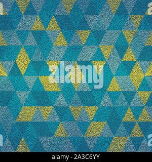 Abstract geometric background with blue and gold triangles. Vector illustration. Modern design. Abstract mosaic background. Stock Vector
