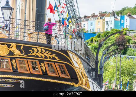 Brunel's SS Great Britain - world's first steam passenger ship, now a museum in dry dock, Bristol, England, UK. Stock Photo