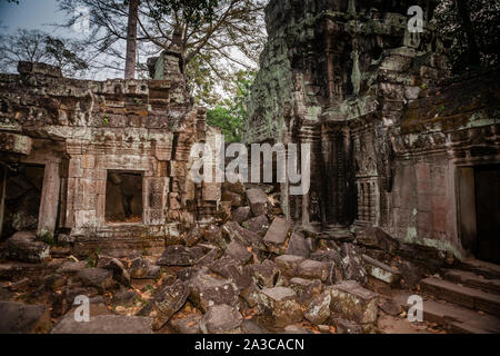 ancient ruins at the lost city of Angkor Wat in Cambodia Stock Photo