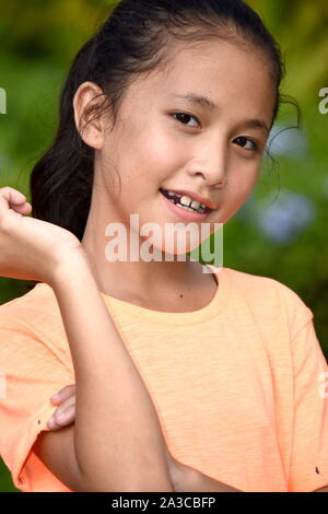 An A Happy Asian Girl Stock Photo