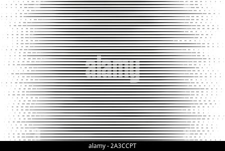 Horizontal speed line halftone pattern with gradient effect Template for backgrounds and stylized textures Stock Vector