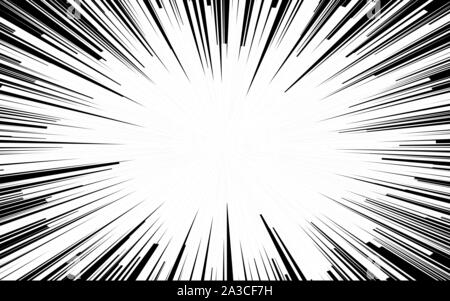 Black and White Radial Lines Spped Light or Light Rays Comic Book Style  Background. Manga or Anime Speed Drawing Graphic Black Stock Illustration -  Illustration of burst, line: 192671347