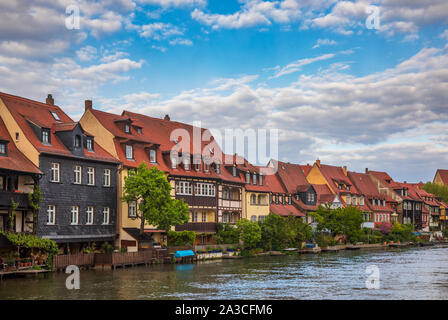 Historic fishermen's houses along the Regnitz river known as Little Venice (Klein-Venedig) in Bamberg, Bavaria, Germany, Europe. Bamberg is one of mos Stock Photo