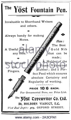 Old fountain pen advert from the early 1900's, before the dawn of ...