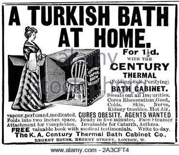 Victorian era, Turkish Bath at home, vintage advertising from 1899 Stock Photo