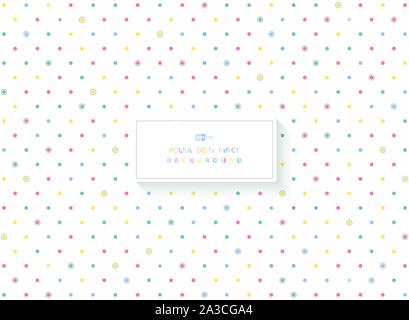 Abstract polka dot colorful minimal design of decoration background. Use for poster, artwork, template design. illustration vector eps10 Stock Vector