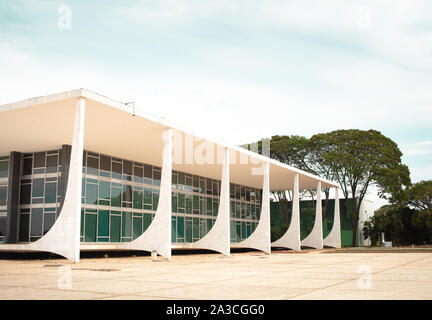 Photograph of the Federal Supreme Court in Brasilia, federal capital of Brazil. Stock Photo