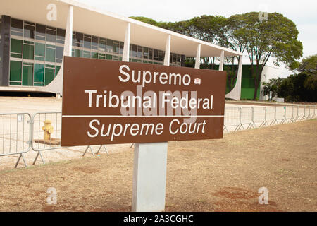 Photograph of the Federal Supreme Court in Brasilia, federal capital of Brazil. Stock Photo